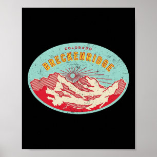 Breckenridge Colorado Mountain Skiing Hiking Vinta Poster