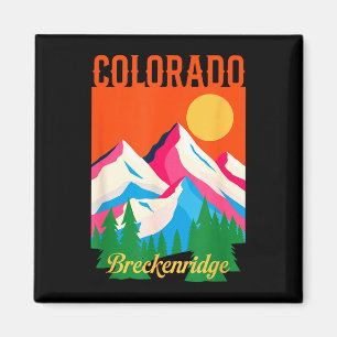 Breckenridge colorado mountain sunset retro hiking magnet