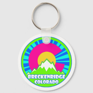 Breckenridge Colorado neon mountain keychain