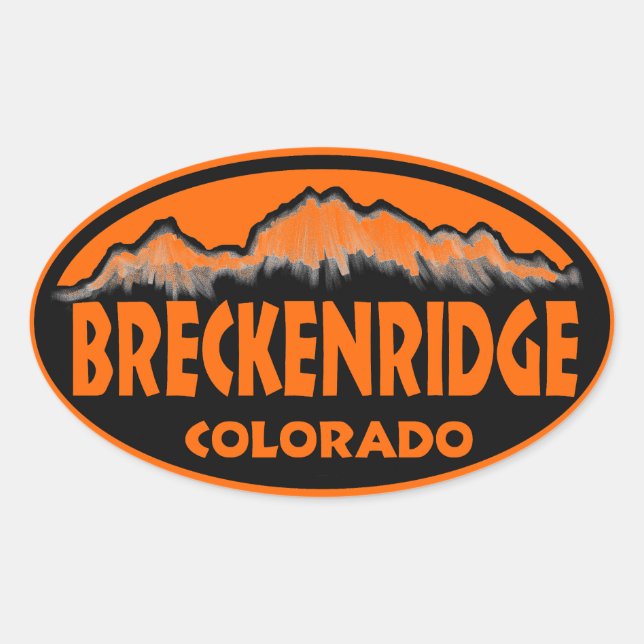 Breckenridge Colorado orange oval stickers (Front)