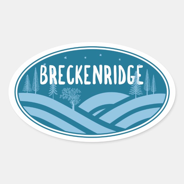 Breckenridge Colorado Outdoors Oval Sticker (Front)