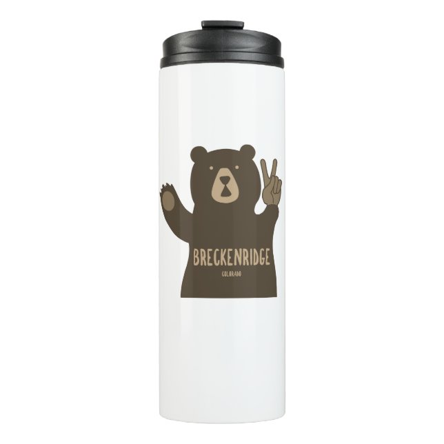Breckenridge Colorado Peace Bear Thermal Tumbler (Front)