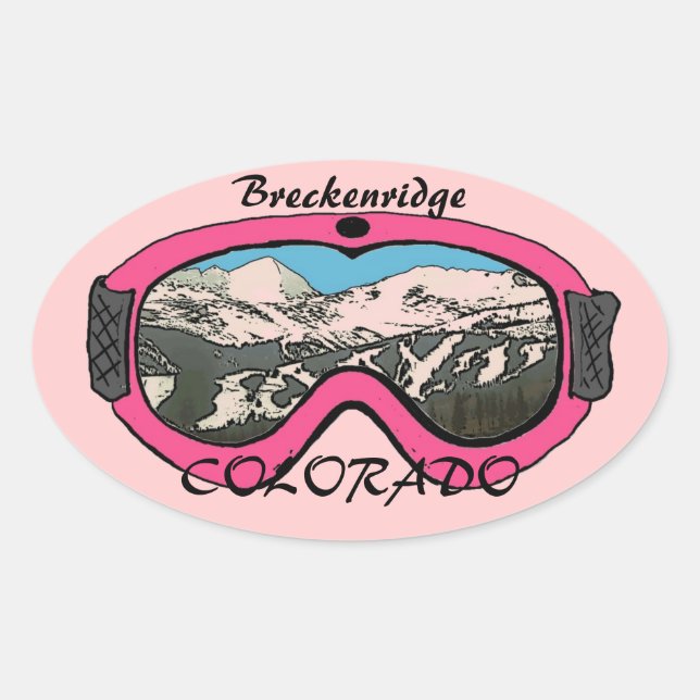 Breckenridge Colorado pink goggle stickers (Front)