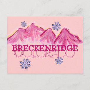 Breckenridge Colorado pink mountains postcard