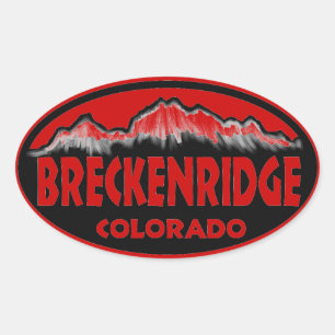 Breckenridge Colorado red oval stickers