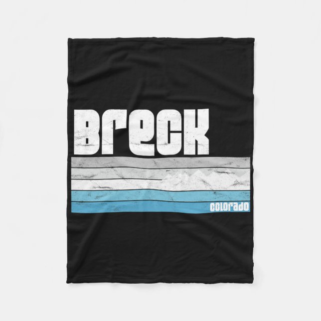 Breckenridge Colorado Retro Breck Co Skiing Snowbo Fleece Blanket (Front)