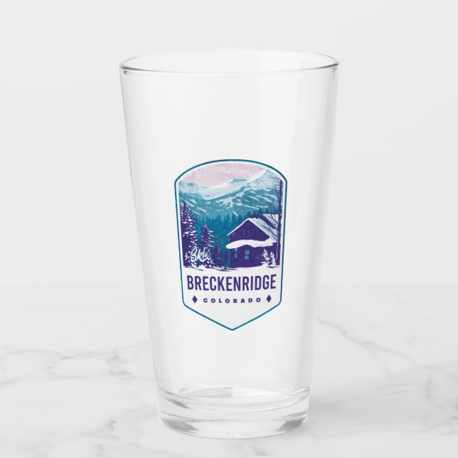 Breckenridge Colorado Ski Badge Glass (Front)