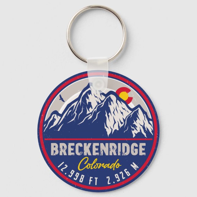 Breckenridge Colorado Ski Hiking Mountain Souvenir Key Ring (Front)