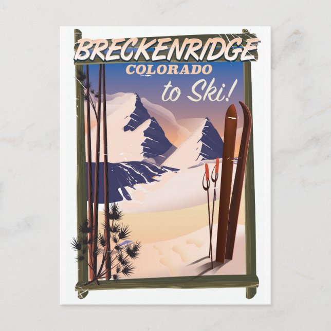 Breckenridge, Colorado ski poster Postcard (Front)