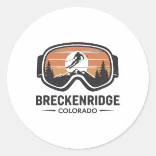 Breckenridge Colorado Ski Resort Retro Ski Classic Round Sticker