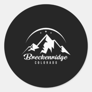 Breckenridge Colorado Ski Resort Skiing Snowboardi Classic Round Sticker