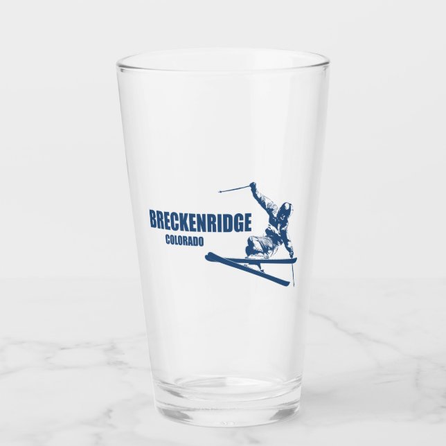 Breckenridge Colorado Skier Glass (Front)