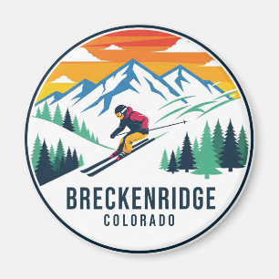 Breckenridge Colorado Skiing Skier Travel Magnet