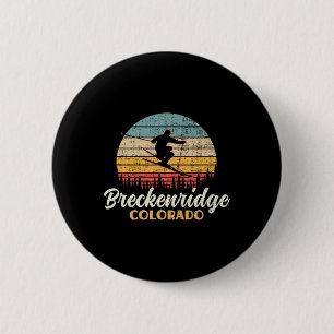 Breckenridge Colorado Skiing Vintage Mountain Ski 6 Cm Round Badge
