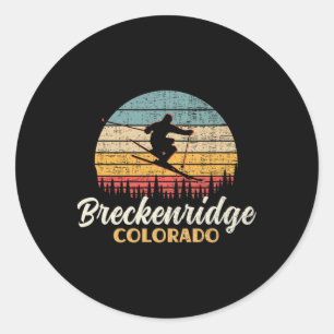 Breckenridge Colorado Skiing Vintage Mountain Ski Classic Round Sticker