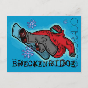 Breckenridge Colorado snowboarder postcard