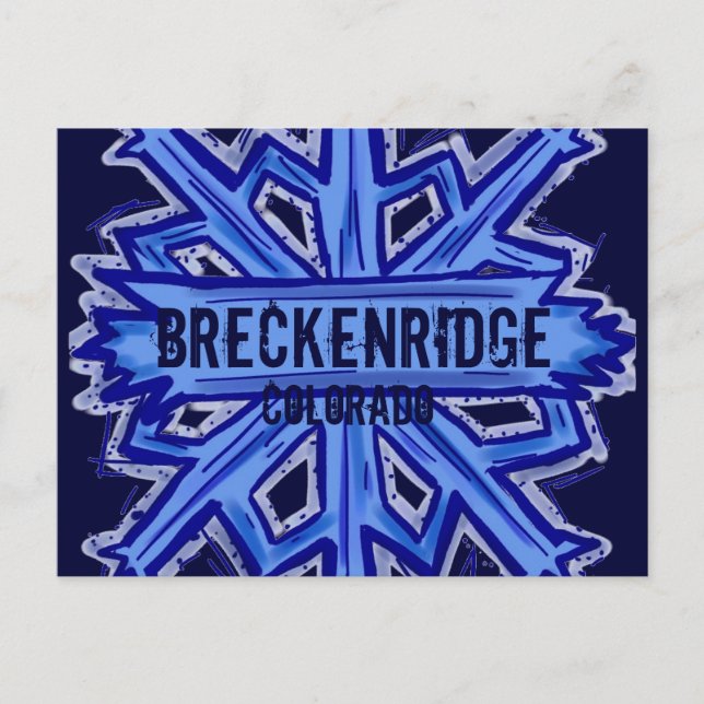 Breckenridge Colorado snowflake postcard (Front)