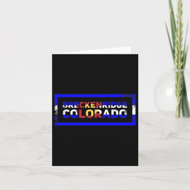 Breckenridge Colorado State Flag Retro Mountain Sk Card (Front)