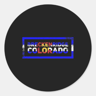 Breckenridge Colorado State Flag Retro Mountain Sk Classic Round Sticker