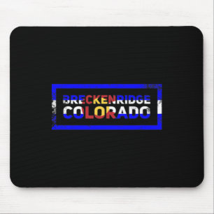 Breckenridge Colorado State Flag Retro Mountain Sk Mouse Mat