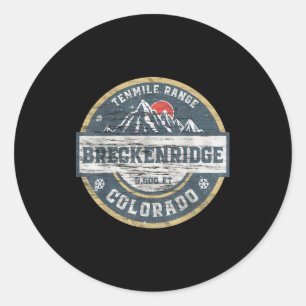 Breckenridge colorado tenmile range rocky mountain classic round sticker