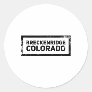 Breckenridge Colorado Vintage Mountain Skiing Logo Classic Round Sticker