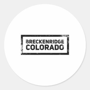 Breckenridge Colorado Vintage Mountain Skiing Logo Classic Round Sticker