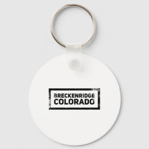 Breckenridge Colorado Vintage Mountain Skiing Logo Key Ring