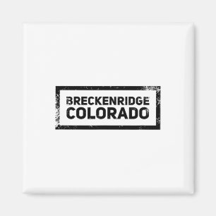 Breckenridge Colorado Vintage Mountain Skiing Logo Magnet