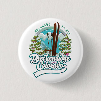 Breckenridge, Colorado Vintage ski logo Photo Prin 3 Cm Round Badge