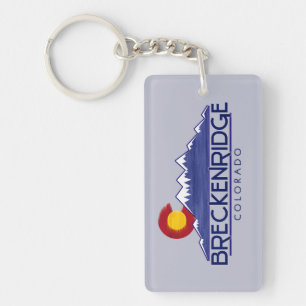 Breckenridge Colorado wood mountains keychain
