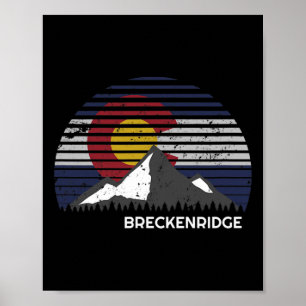 Breckenridge Colorado X Co Flag Mountain  Poster