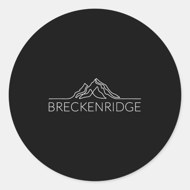 Breckenridge Skiing Retro Athlete Design  Classic Round Sticker (Front)