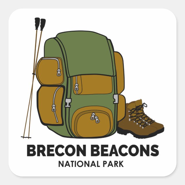 Brecon Beacons National Park Backpack Square Sticker (Front)