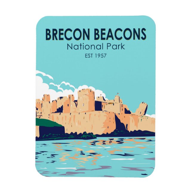 Brecon Beacons National Park Caerphilly Castle Magnet (Vertical)