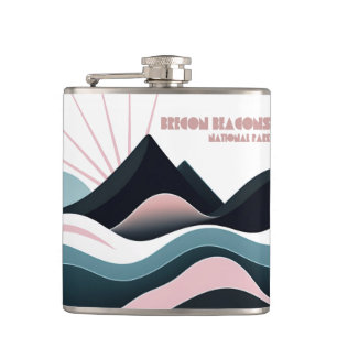 Brecon Beacons National Park Coloured Hills Hip Flask