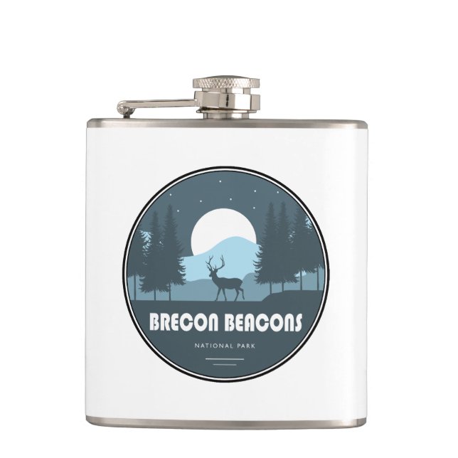 Brecon Beacons National Park Deer Hip Flask (Front)