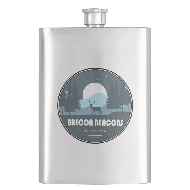 Brecon Beacons National Park Deer Hip Flask (Front)