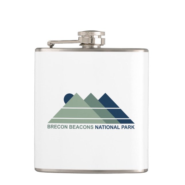 Brecon Beacons National Park Mountain Sun Hip Flask (Front)