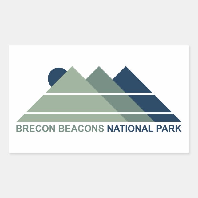 Brecon Beacons National Park Mountain Sun Rectangular Sticker (Front)