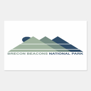 Brecon Beacons National Park Mountain Sun Rectangular Sticker