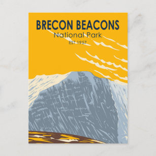 Brecon Beacons National Park Wales Pen Y Fan Retro Postcard