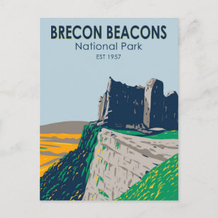 Brecon Beacons National Park Wales Vintage Postcard