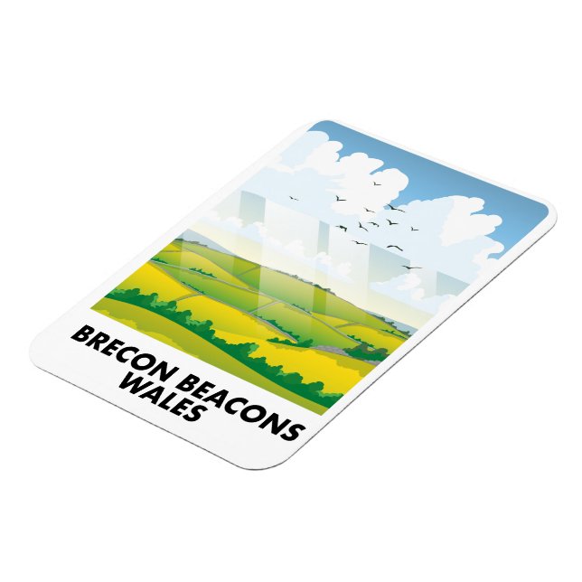 Brecon Beacons wales travel poster Magnet (Left Side)
