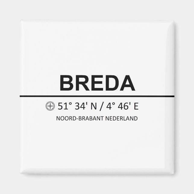 Breda Coordinaten — Breda Coordinates Magnet (Front)