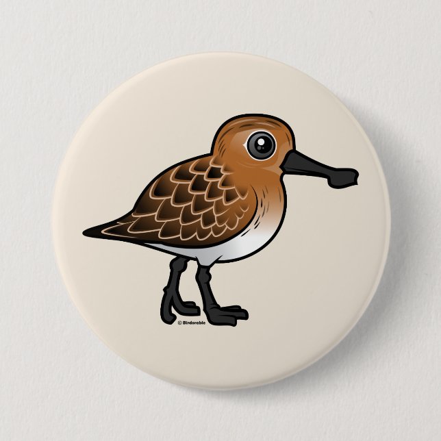 Breeding Spoon-billed Sandpiper 7.5 Cm Round Badge (Front)