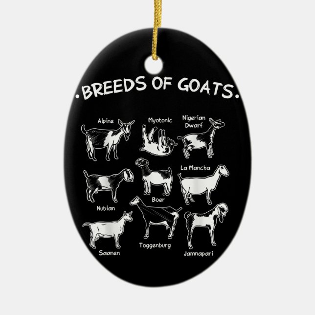 Breeds Of Goats Farmer Goat Gift Ceramic Tree Decoration (Front)