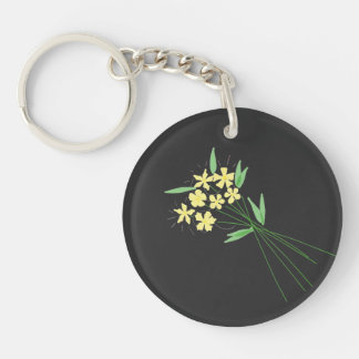 "Breeze in Bloom" – Hand-Drawn Floral Keychain