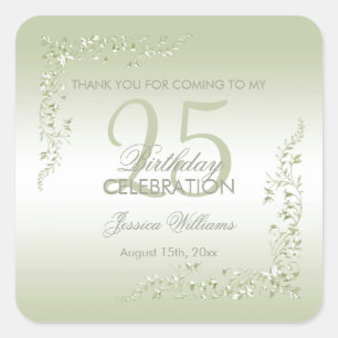 Breezeway Decoration 25th Birthday Square Sticker