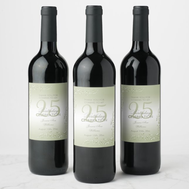 Breezeway Decoration 25th Birthday Wine Label (Bottles)